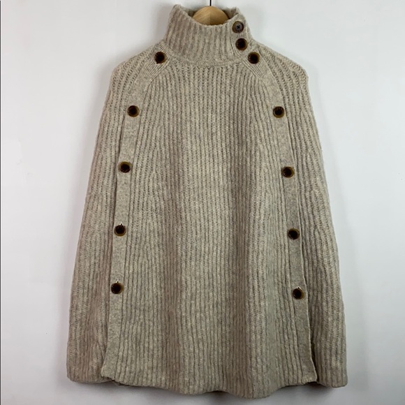 J. Crew Jackets & Blazers - J.Crew Cape Beige Knit Mock-neck Size Small Medium